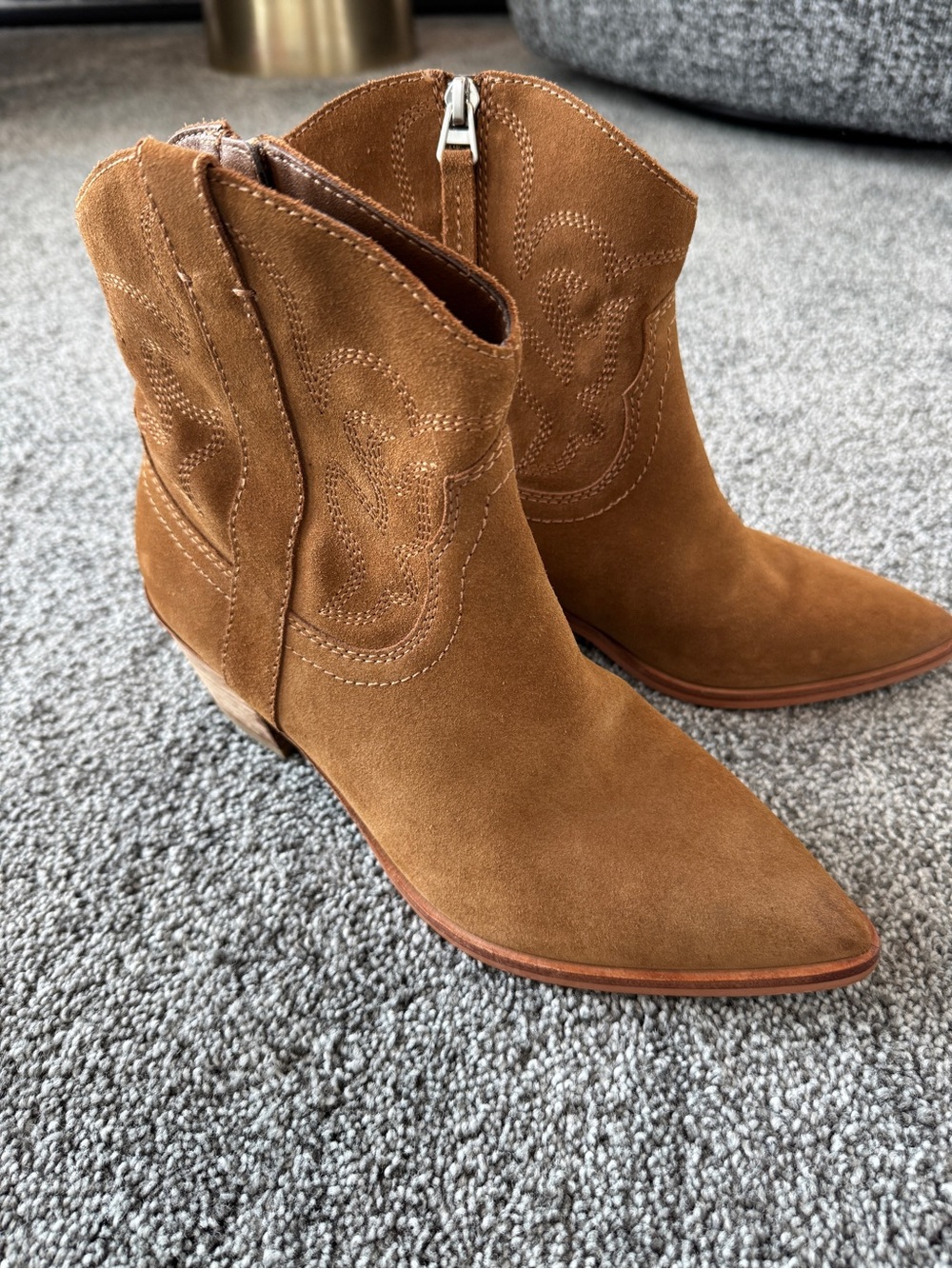 Dolce Vita Solow Western Boot Dark Brown Suede Size 7.5